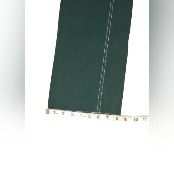 Bershka Straight Leg Cargo Women Jeans Dark Forest Size 00 - Picture 8 of 10